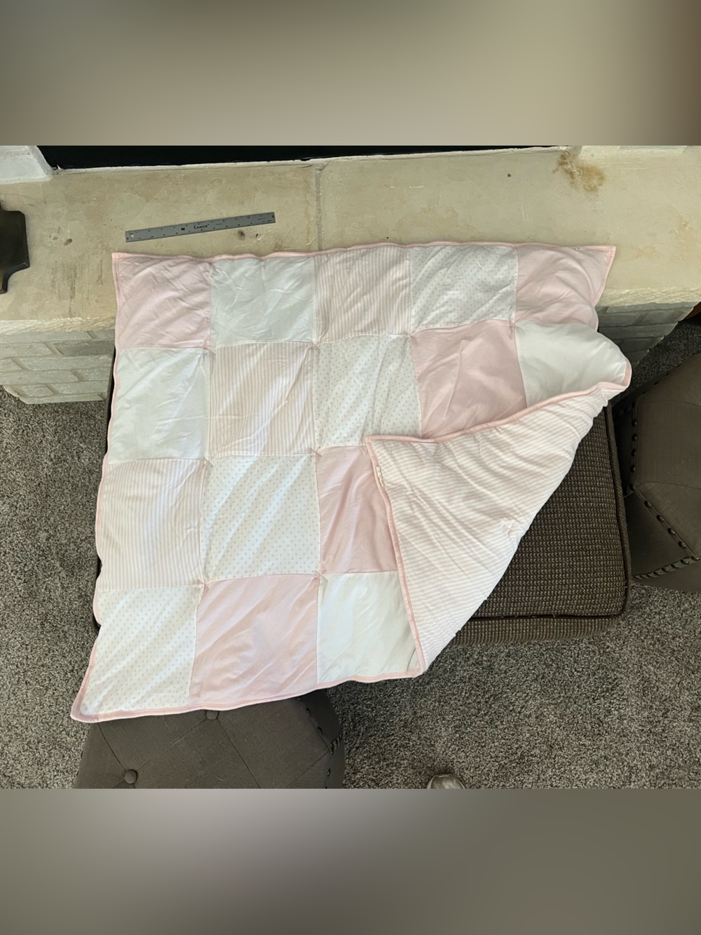 Soft Pink Patchwork Baby Quilt - Burts Bees Baby